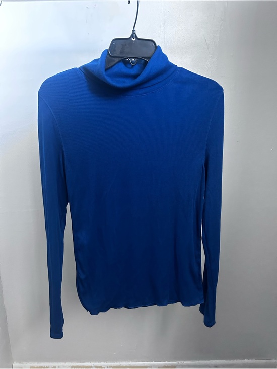 Planet Gold Sweaters - Planet Gold Blue Ribbed Turtleneck Long Sleeve Top XL NWT